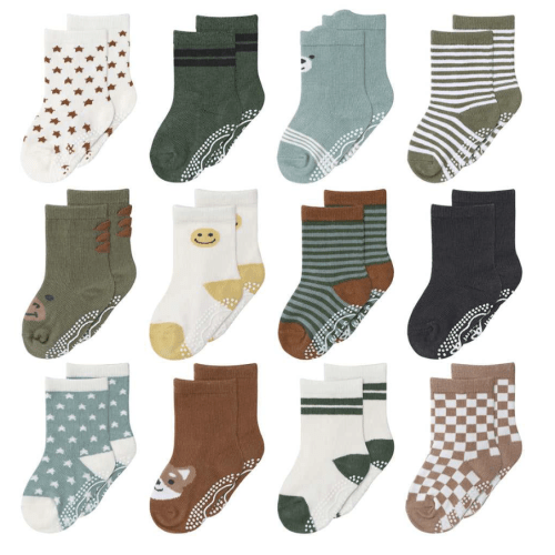 Neutral Organic Baby Boy or Girl Baby Socks, 12-Pack