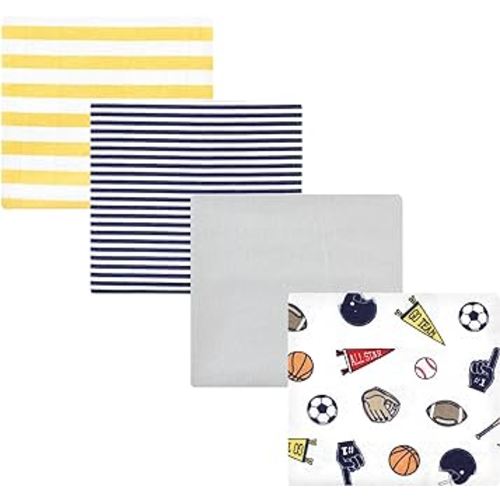 Hudson Baby Unisex Baby Cotton Flannel Receiving Blankets, Sports Fan, One Size