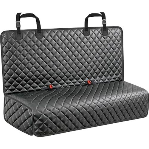 URPOWER PU Leather Dog Car Seat Cover for Back Seat, Waterproof Non-Slip Bench Seat Protector for Dogs, Easy-Clean Scratch-Resistant Pet Seat Cover for Mid-Size Cars & Mid-Size SUVs
