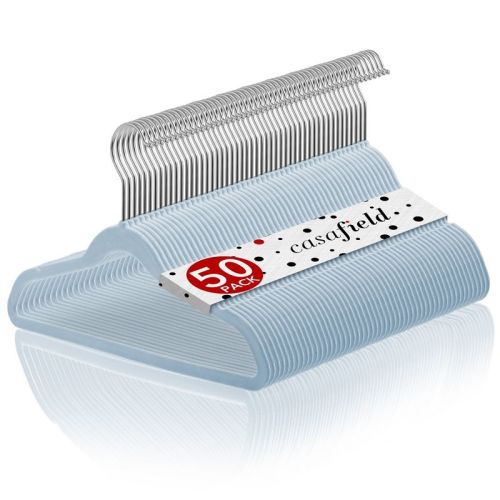 Casafield 14" Velvet Kid's Hangers for Children's Clothes, Set of 50