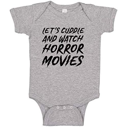 Let's Cuddle and Watch Horror Movies Baby Bodysuit or Toddler T-Shirt Halloween Spooky Baby Clothes
