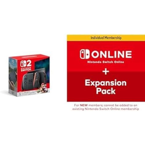 Nintendo Switch 2 + Mario Kart World Bundle with 12-Month Switch Online + Expansion Pack Membership
