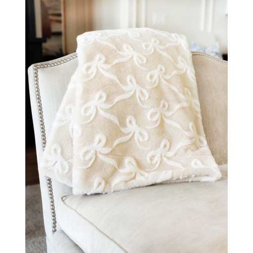Bows Sand Plush Blanket