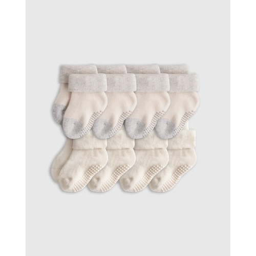 Organic Gripper Fold Over Socks 8-Pack
