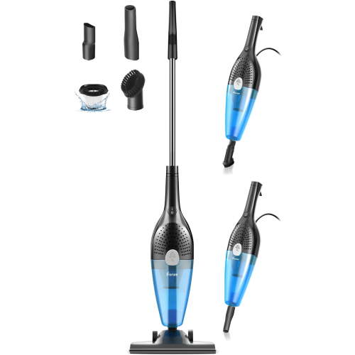 Emossie Corded Stick Vacuum Cleaners, 25KPa Lightweight Handheld Multi-Surface 3-in-1 Small Vacuum Cleaners, 1000W Motor Household Vacuum for Home Hardwood Floor Carpet Car Pet Hair, Black, BR602