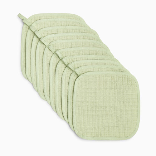 Small Story Muslin Washcloths (10 Pack) - Sage