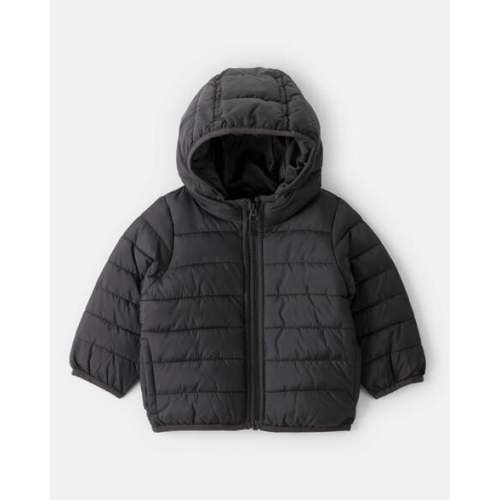 Baby Hooded Puffer Jacket - Black - Carter's | Carter's