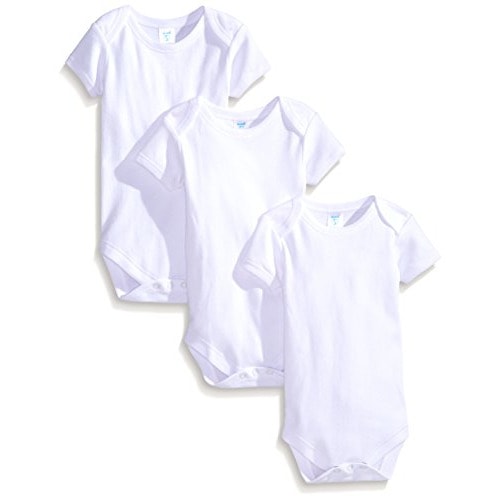 Spasilk Unisex Short Sleeve Bodysuit (3 Pack) - 6 Months