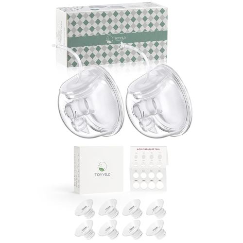 Breast Pump Milk Collection Cup - Compatible with Spectra S1/S2/S9,24mm Flange Milk Collector Cup Tubing Parts, 8PCS Flange Insert 15/17/19/21mm Replace Breast Pump Kits