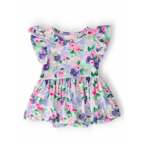 Lavender Love S/S Flutter Twirl Bodysuit | Mila & Rose