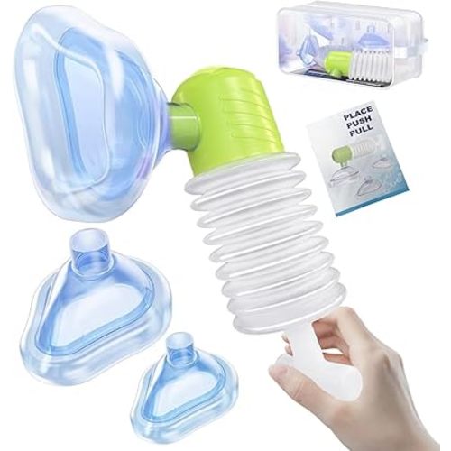 Choking Rescue Device for Kids and Adults, Portable Anti Choking Device with 3 Masks, Suction Rescue Device for Travel,Home, School,Car-Lightweight & Compact Emergency First Aid Kit