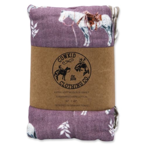 Mauve Ranch Horse Bamboo Muslin Blanket – Cowkid Clothing Company