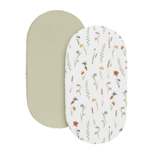 Sweet Jojo Designs Watercolor Floral Garden Sage Green 2 Pack Baby Bassinet Fitted Sheets by Sweet Jojo Designs | Wayfair