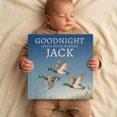 Personalized Little Duck Hunter Lullaby Book, Custom Mallard Duck Bedtime Story Book, Duck Hunting Baby Keepsake, Mallard Duck Nursery Gift