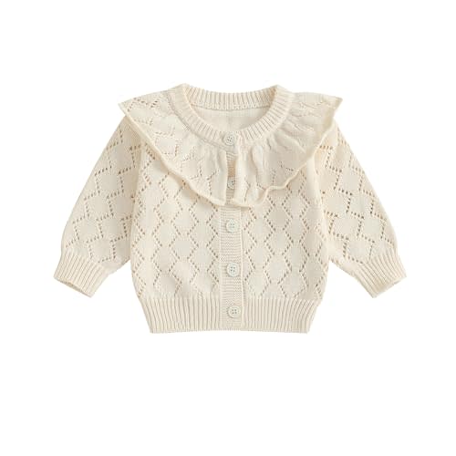 Toddler Baby Girl Lightweight Crewneck Cardigan Jacket Long Sleeve Open Front Sweater Casual Spring Fall Knitwear