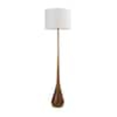 Globe Electric Harrington 65 in. Faux Wood Floor Lamp with White Fabric Shade 67225