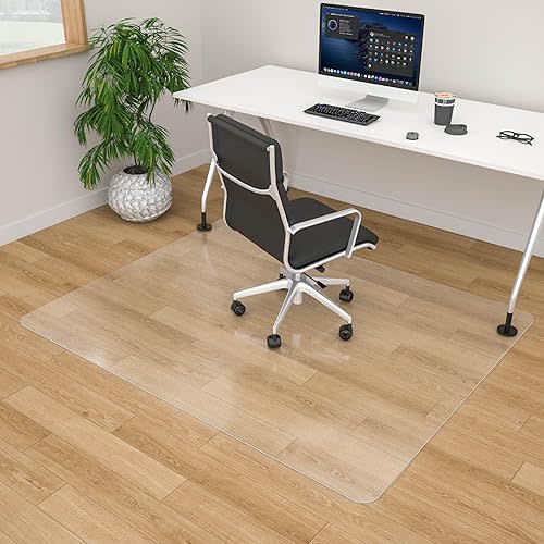 Large Office Chair Mat for Hardwood Floor - 46" x 60" Clear Floor Protector Mat for Office Chair On Hardwood, Easy Glide Desk Chair Mat for Home & Office