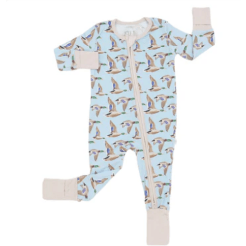 Hamner Hill Boys Flyin' South Mallard Duck Double Zipper Romper – Howdy House Kids