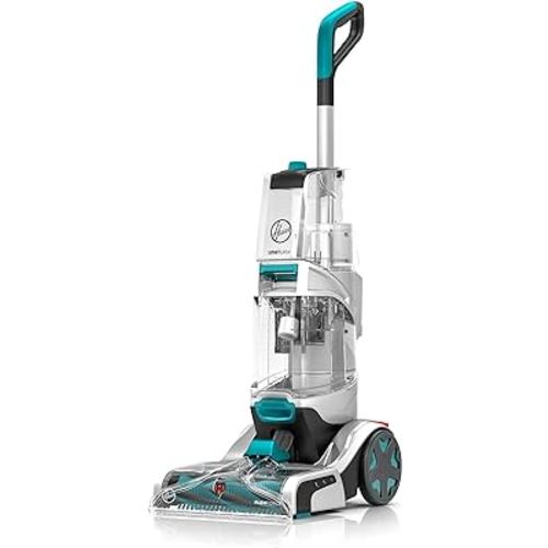 Hoover SmartWash+ Automatic Carpet Cleaner Machine, for Carpet and Upholstery, Deep Cleaning Carpet Shampooer, Carpet Deodorizer and Pet Stain Remover FH52000, Turquoise