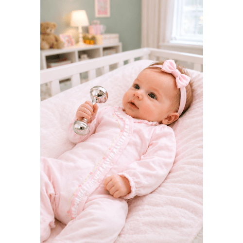 Eden Rose Pink Baby Girl's Footie - 100% Cotton - Marco & Lizzy