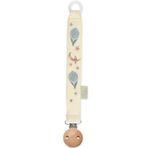 Dreamland embroidered pacifier clip | Light blue