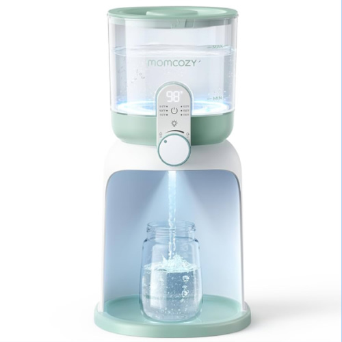 Momcozy Calentador de agua de doble luz para alimentación nocturna, calentador de biberones instantáneo para hacer fórmula, capacidad de 57 onzas más grande, dispensador de fórmula con 6 opciones de