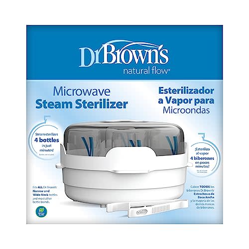 Dr. Brown's Microwave Steam - for Baby Bottles, Nipples, Bottle Parts, Pacifiers, Teethers and Breast Pump Parts