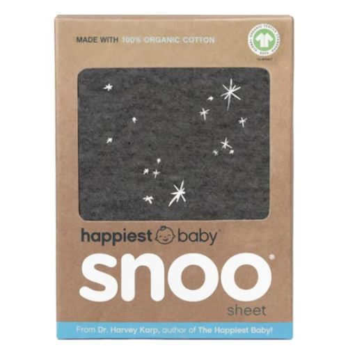 Happiest Baby Bassinet Fitted Sheet - 100% Cotton Nursery Bedding - Compatible with SNOO Sleeper Crib Mattress (Black Galaxy)