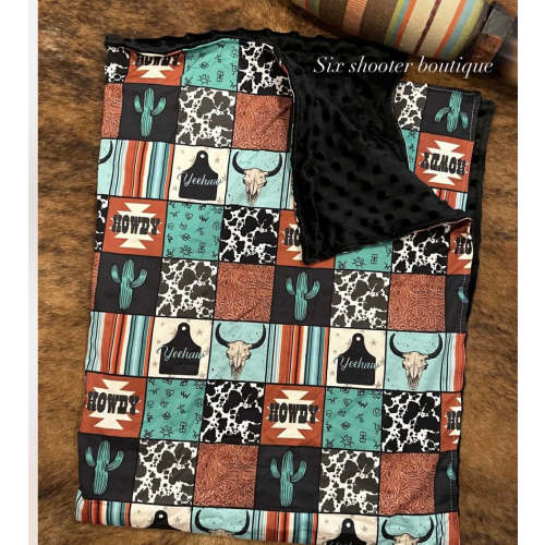 Howdy baby Minky blanket