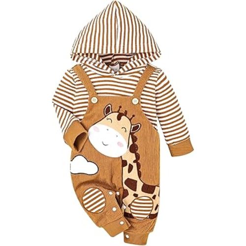 Baby Boy Girl Clothes Long Sleeve Outfits Fall/Winter Baby Romper Ribbed Hoodie Clothing