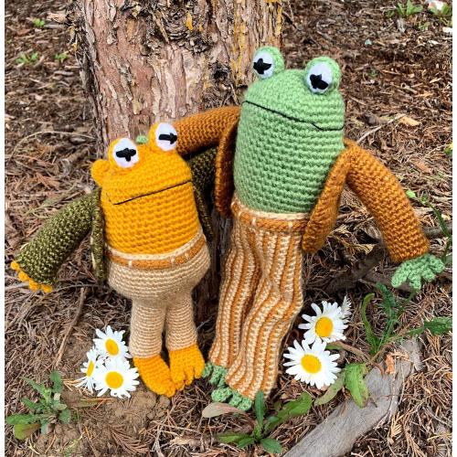 2 in 1 - Frog and his friend Pattern Set with the clothes included Crochet PATTERN, Amigurumi tutorial PDF in English quick and easy pattern