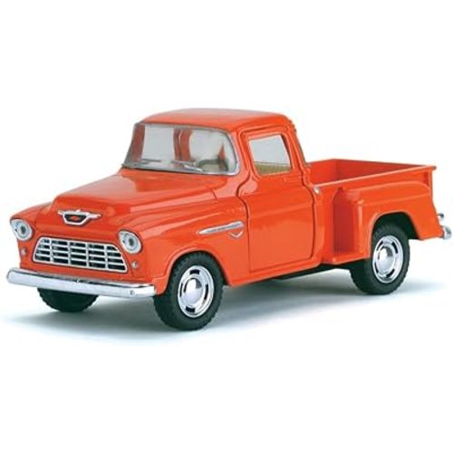 KiNSMART 1955 Chevrolet Stepside Pickup Truck 5 Inch 1:32 Scale Die Cast Metal Little Truck (Orange)