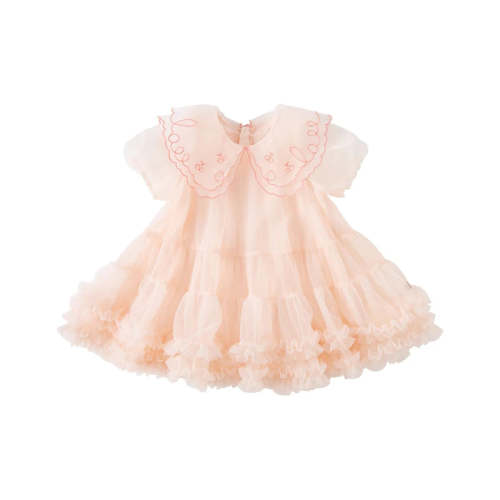 Dave&Bella Girls Summer Sweet Pink Mesh Dress