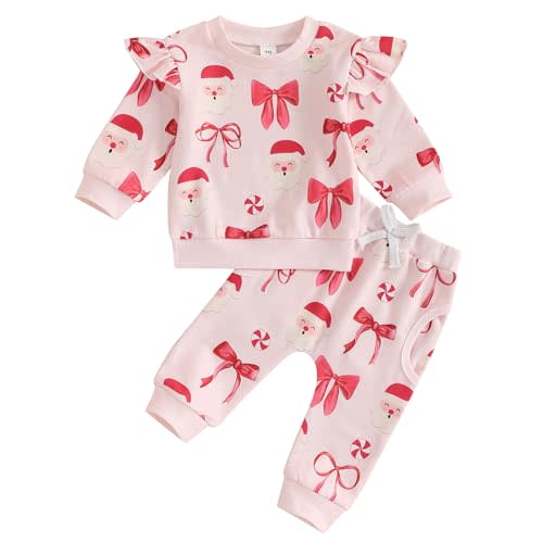 Toddler Baby Girl Fall Clothes Long Sleeve Floral Sweatshirt Top Pants Set | Infant Baby Girl Fall Outfits Floral Print Sweatshirt Top Pants Toddler Girl Winter Clothes 6 12 18 24 Months 2T