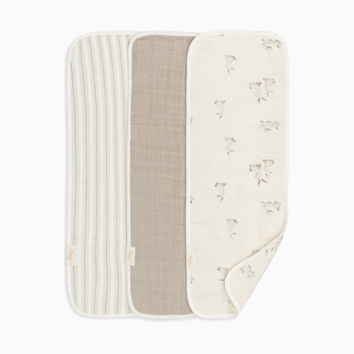 Crane Baby Avery Organic Cotton 3-pc. Burp Cloth Set - Bunny