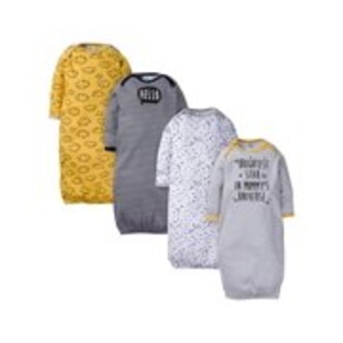 Assorted Lap Should Gown with Mitten Cuffs, 4pk