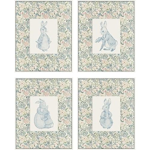 Nursery Wall Art Peter Rabbit Print Set No. 1, 8X10 SET OF 4, Unframed