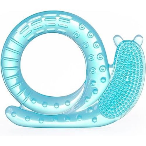 Silicone Snail teether, Baby Teething Toys, Baby Toys for Baby Toys 0-6 Months, Teething Relief, Baby boy, Toddler Girl Toys, Newborn Toys, Teething Toys 6-12 Months, BPA Free. (Blue)