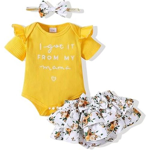 Mioglrie Newborn Infant Baby Girl Clothes Romper Shorts Set Floral Summer Outfits Cute Baby Clothes Girl