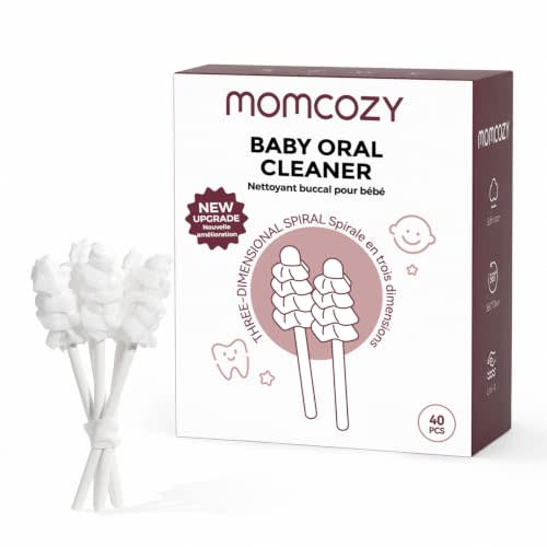 Momcozy Baby Tongue Cleaner Baby Toothbrush Disposable Oral Cleaner 40Count | Baby Oral Cleaner, Toddler ToothBrush for Tooth Mouth Gum Clean, Baby Essentials for Newborn, Baby Mouth Cleaner Newborn