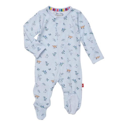 woodsy tale modal magnetic parent favorite footie | blue. Size: NB