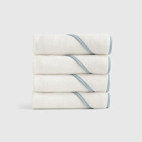 Quince Organic Turkish Cotton Baby Hooded Towel Set 4-Pack - Light Blue