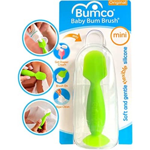 Bumco Mini Diaper Cream Spatula with Case - BPA-Free Butt Spatula Baby, Soft & Flexible Diaper Spatula, Diaper Cream Applicator, Mom-Invented Baby Must Haves, Diaper Bag Essentials, Butt Paste Spatula