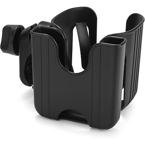 Accmor Stroller Cup Holder with Phone Holder, Bike Cup Holder, Universal Cup Holder for Uppababy Nuna Doona Strollers, 2-in-1 Cup Phone Holder for Stroller, Bike, Wheelchair, Walker, Scooter