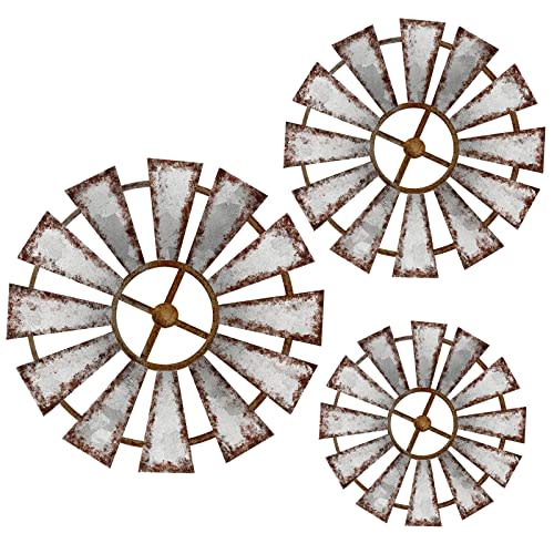 Yookeer 3 Pcs Wood Windmill Wall Decor Rustic Farmhouse Decor,Farmhouse | Country Farm Wall Art, Cottage Home Decorations, For Kitchen Living Room Bedroom Nursery