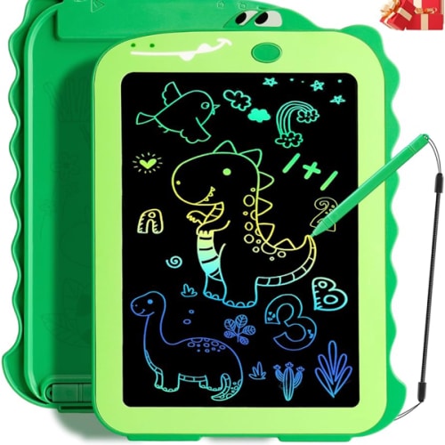 Teriph LCD Writing Tablet for Kids, Colorful Toddlers Toys Drawing Board, Educational Kid Toys, Doodle Pad Dinosaur Toy for 3 4 5 6 7 8 Year Old Boys Girls Birthday Party Xmas,8.5inch & Green