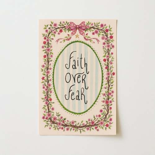 Faith Over Fear Christian Wall Art, Christian Wall Decor
