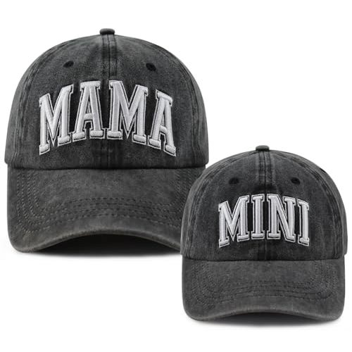 Goyklrb 2PCS Mama and Mini Matching Baseball Cap for Mom Girl, Adjustable Cotton Embroidered Parent-Child Hat