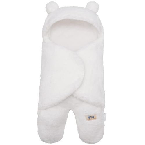 BlueSnail Newborn Receiving Blanket Baby Sleeping Wrap Swaddle(0-3M, 8-13lbs,Cream)