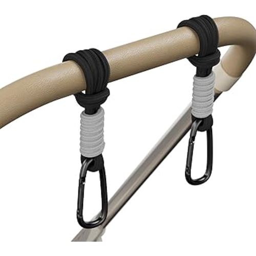 SURDOCA Baby Stroller Hooks, Stroller Clips and Hooks for Diaper Bag, Mommy Bag Hook for Stroller Heavy Duty, Universal Stroller Hanger and Strap, Stroller Accessories for Mom